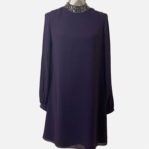 Vince Camuto Cold Shoulder Dress w/ Jeweled Neck